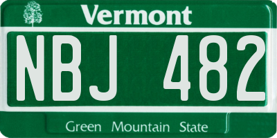 VT license plate NBJ482