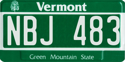 VT license plate NBJ483