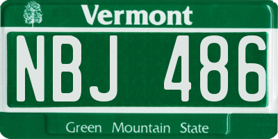 VT license plate NBJ486