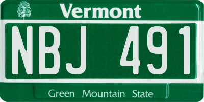 VT license plate NBJ491