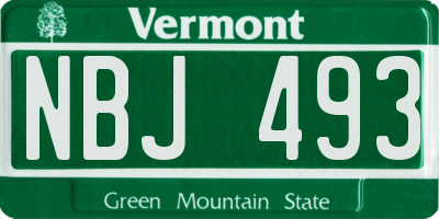 VT license plate NBJ493