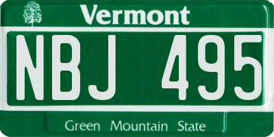 VT license plate NBJ495