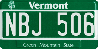 VT license plate NBJ506