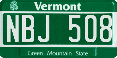 VT license plate NBJ508
