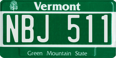 VT license plate NBJ511