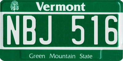 VT license plate NBJ516