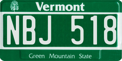 VT license plate NBJ518