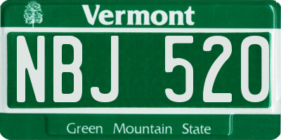 VT license plate NBJ520