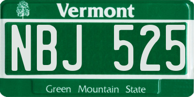 VT license plate NBJ525