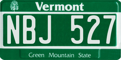 VT license plate NBJ527