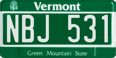VT license plate NBJ531