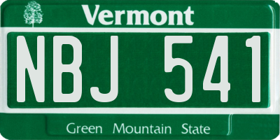 VT license plate NBJ541