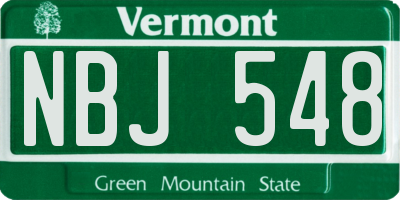 VT license plate NBJ548