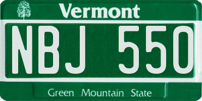VT license plate NBJ550