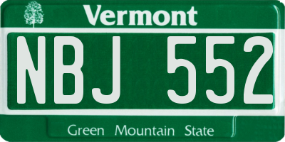 VT license plate NBJ552