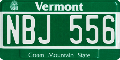 VT license plate NBJ556