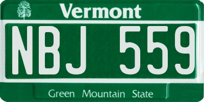 VT license plate NBJ559