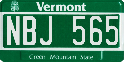 VT license plate NBJ565