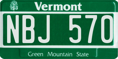 VT license plate NBJ570