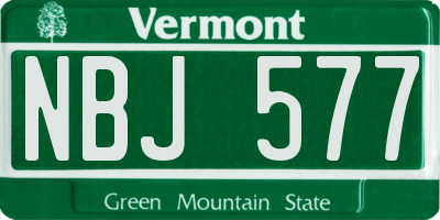VT license plate NBJ577