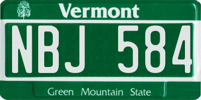 VT license plate NBJ584