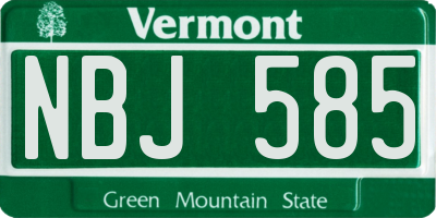 VT license plate NBJ585