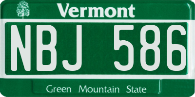 VT license plate NBJ586