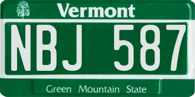 VT license plate NBJ587