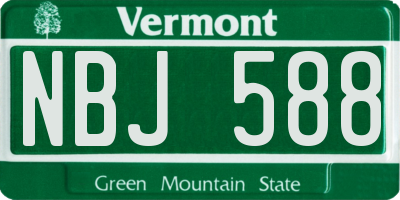 VT license plate NBJ588