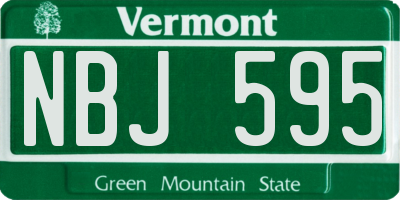 VT license plate NBJ595