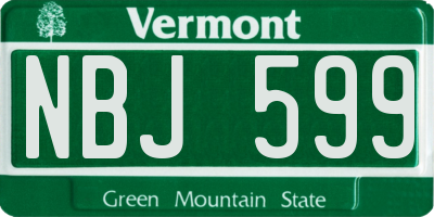 VT license plate NBJ599