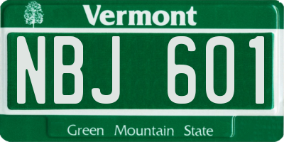 VT license plate NBJ601