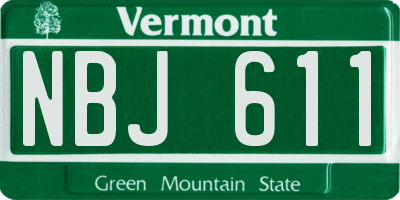 VT license plate NBJ611