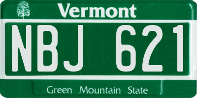 VT license plate NBJ621