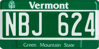 VT license plate NBJ624