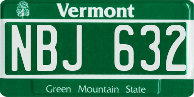 VT license plate NBJ632