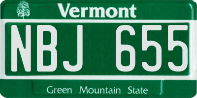 VT license plate NBJ655