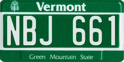 VT license plate NBJ661