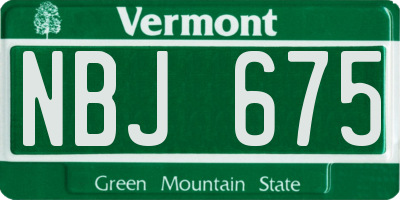 VT license plate NBJ675