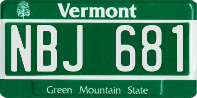 VT license plate NBJ681