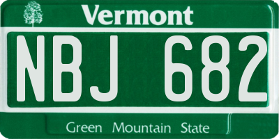 VT license plate NBJ682