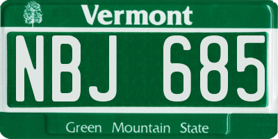 VT license plate NBJ685