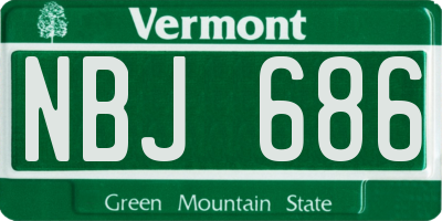 VT license plate NBJ686