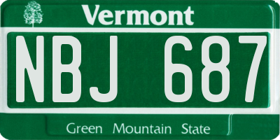 VT license plate NBJ687