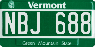 VT license plate NBJ688