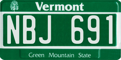 VT license plate NBJ691