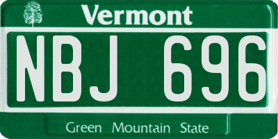 VT license plate NBJ696