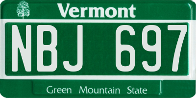 VT license plate NBJ697