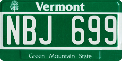 VT license plate NBJ699