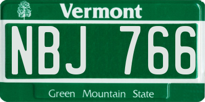 VT license plate NBJ766